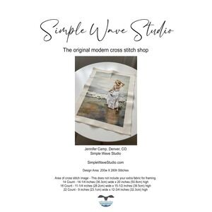 Girl at the Beach Counted Cross Stitch Pattern